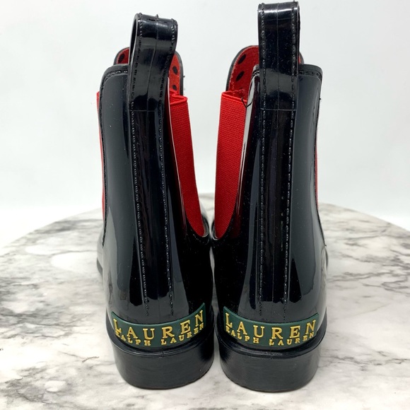 Lauren Ralph Lauren Tally Chelsea Rain Booties 6 Academic Preppy Classic Neural - Picture 5 of 13
